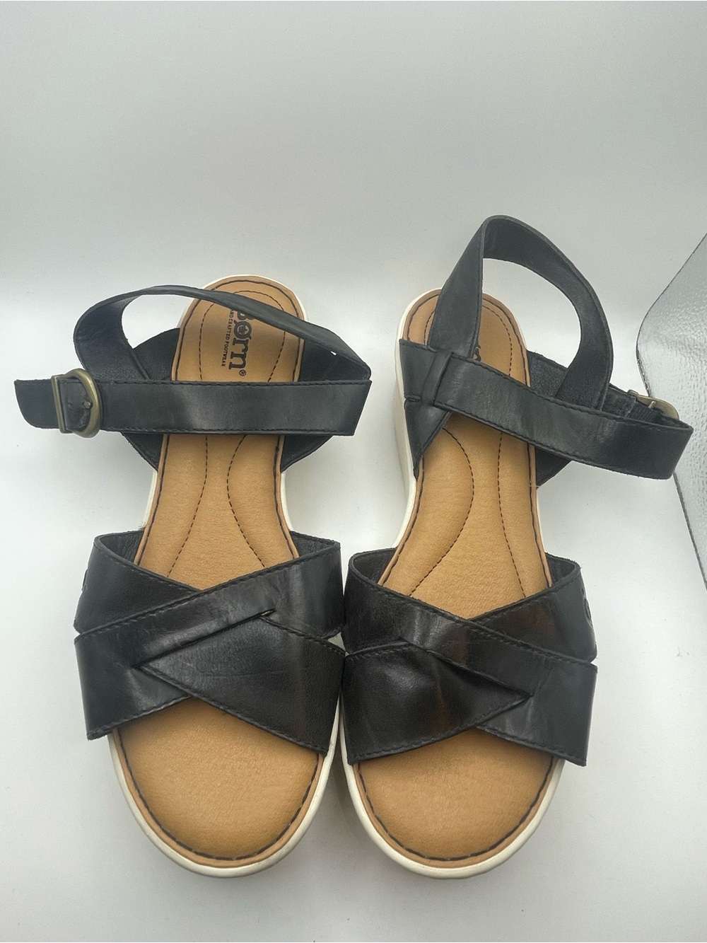 Born Katrina Ankle Strap Platform Wedge Sandal size 9M - Picture 2 of 8